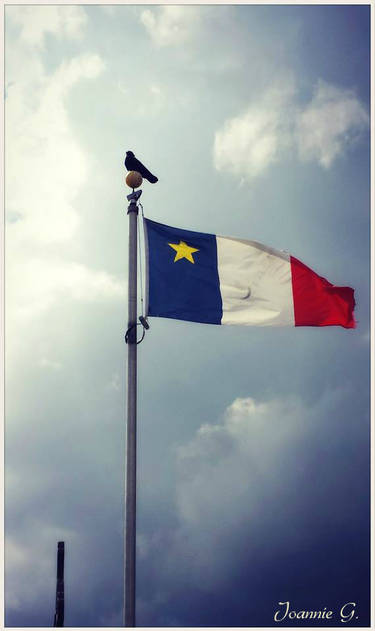 Les drapeaux de l'Acadie et de l'Acadiane