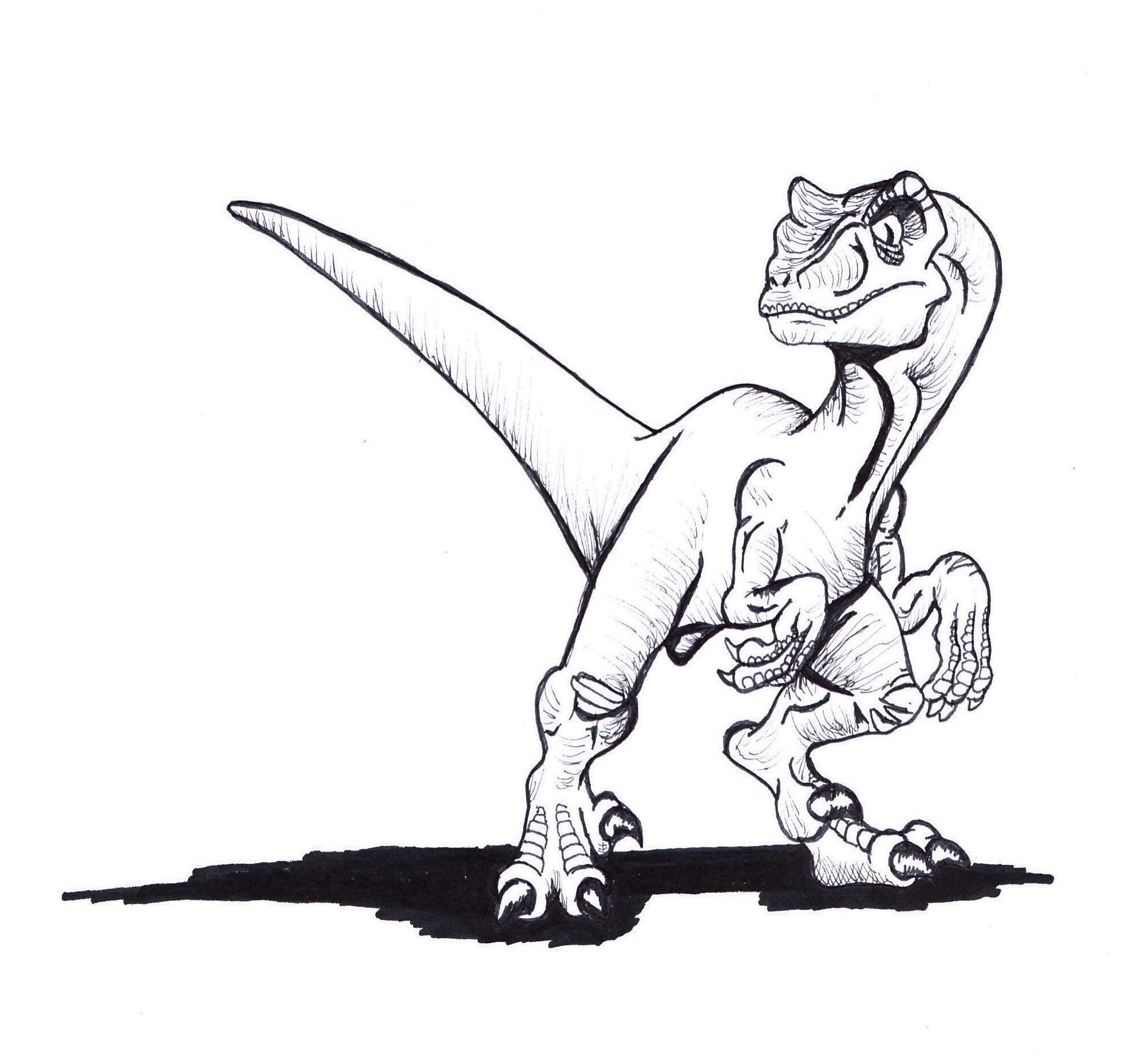 Jurassic Park Velociraptor Sketch By Ajwensloff On Deviantart 