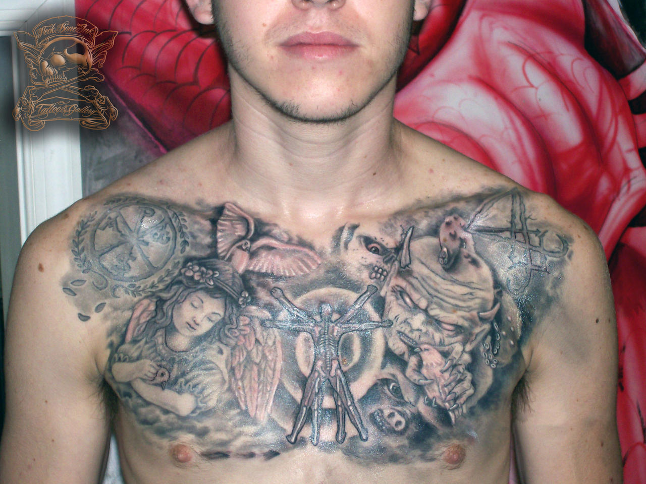 Heaven And Hell Chest Piece Tattoo By Neckboneinktattoo On Deviantart Heaven And Hell Chest Piece Tattoo By Neckboneinktattoo On Deviantart