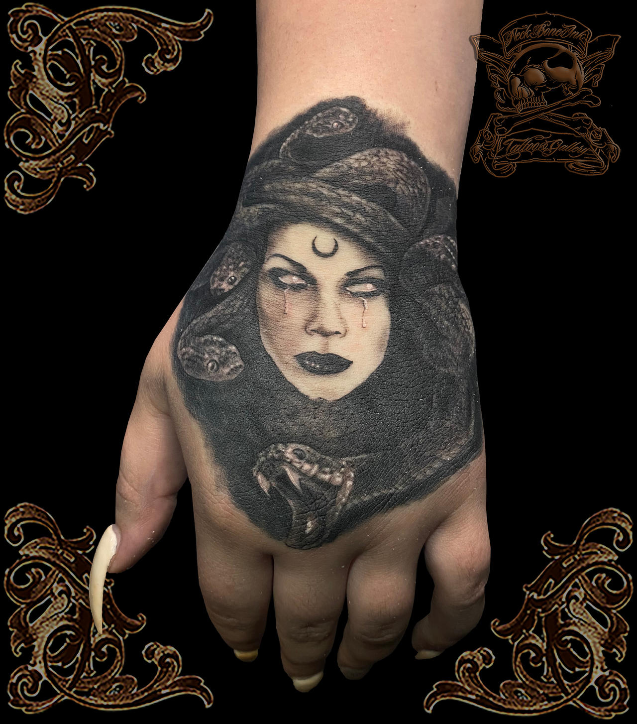 Medusa-hand-tattoo by NeckBoneInkTattoo on DeviantArt