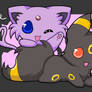 Chibi Espeon and Umbreon