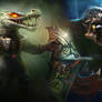 Wallpaper Renekton vs Warwick