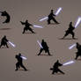 Silhouette Poses with Light Sabers