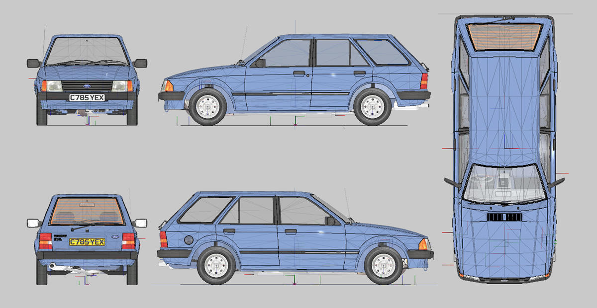 Ford Escort mk3 estate Blueprint by PipThePest on DeviantArt