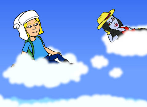 Finn x Marceline on the clouds