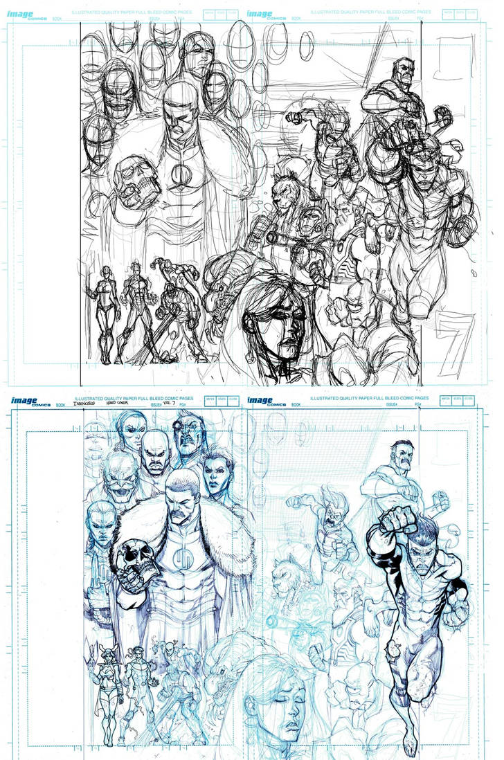 Invincible Drawing Layout INVINCIBLE 7th HC cover layout and pencils by RyanOttley on DeviantArt