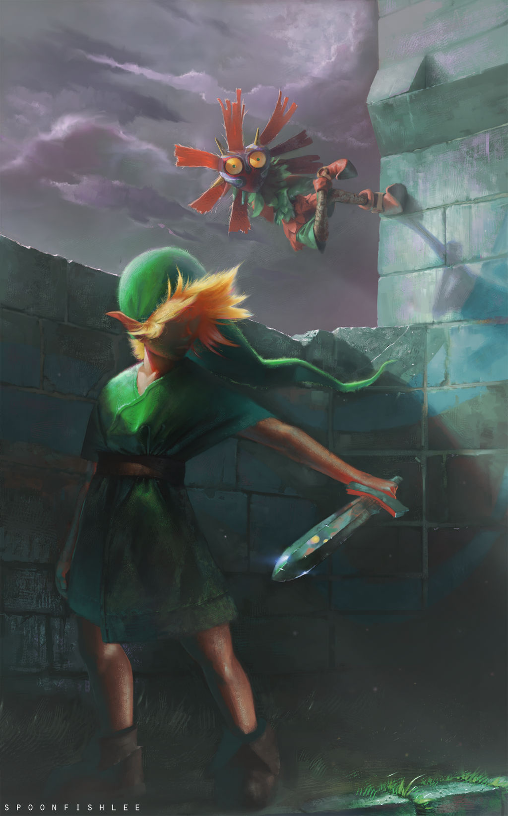 Link and Skullkid by SpoonfishLee