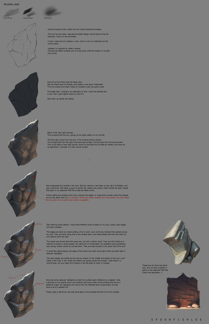 Rock tutorial by SpoonfishLee on DeviantArt