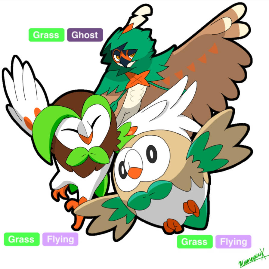 Rowlet's Evolution by MilesMXGT on DeviantArt