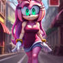 Amy Rose walking in the city