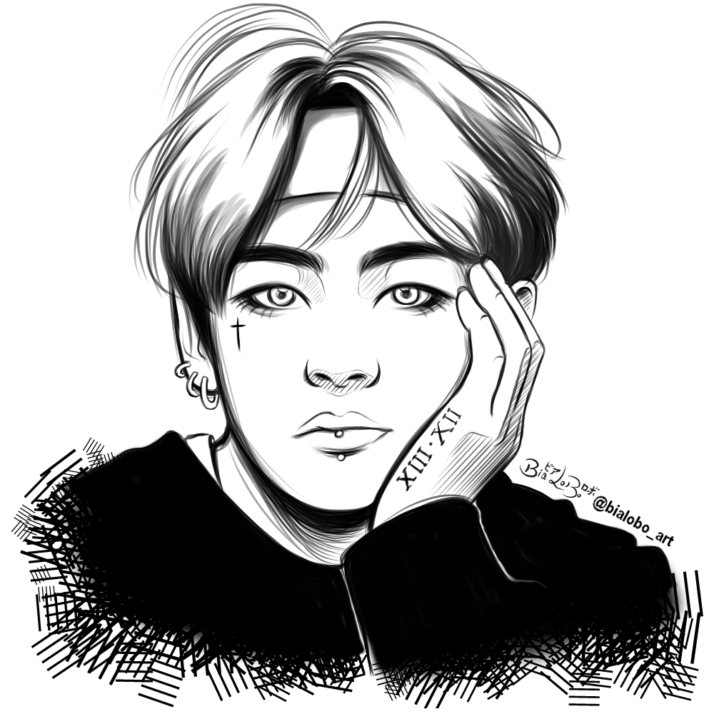 Taehyung Tattoo Bts V Fanart Bybialobo By Bialobo On Deviantart