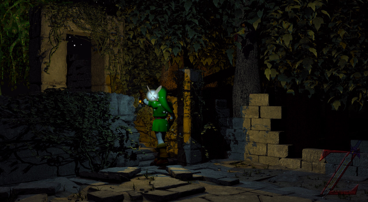 Link Explores the Ruins