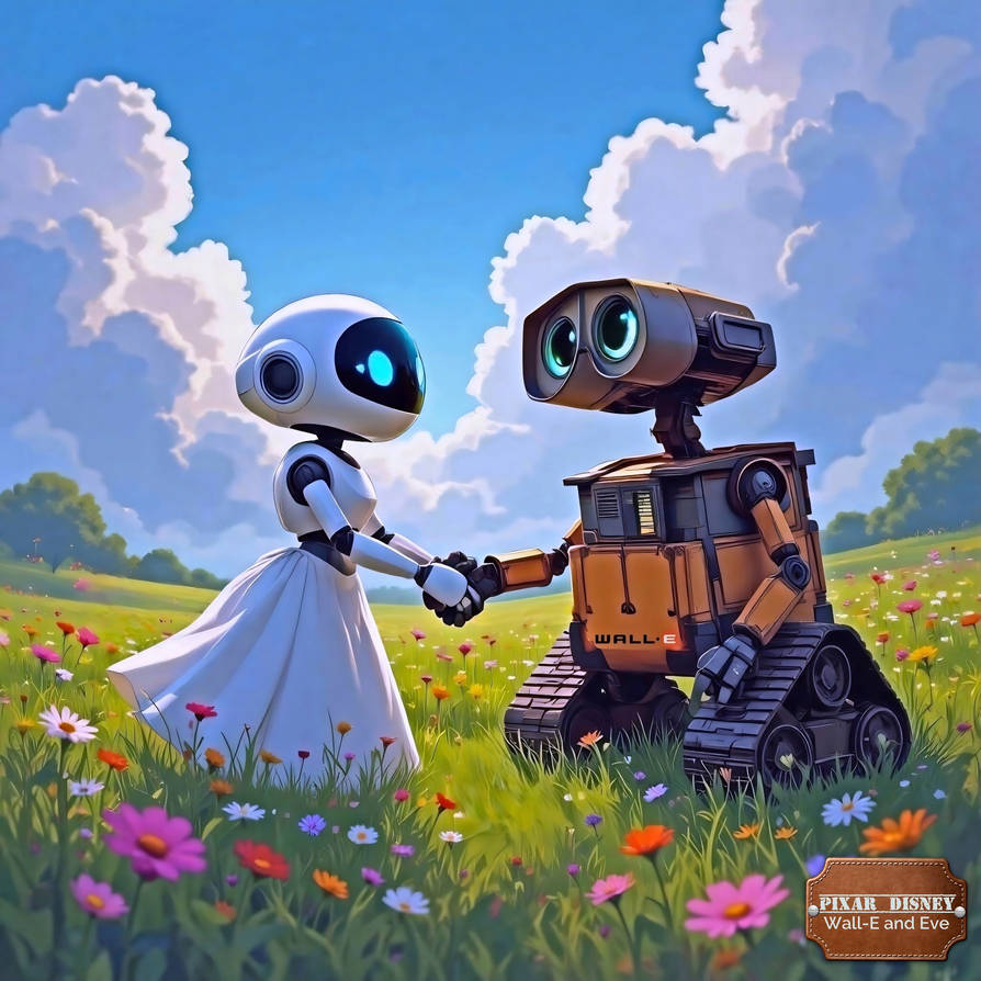 Wall-E And Eve Pixar Disney With Tag