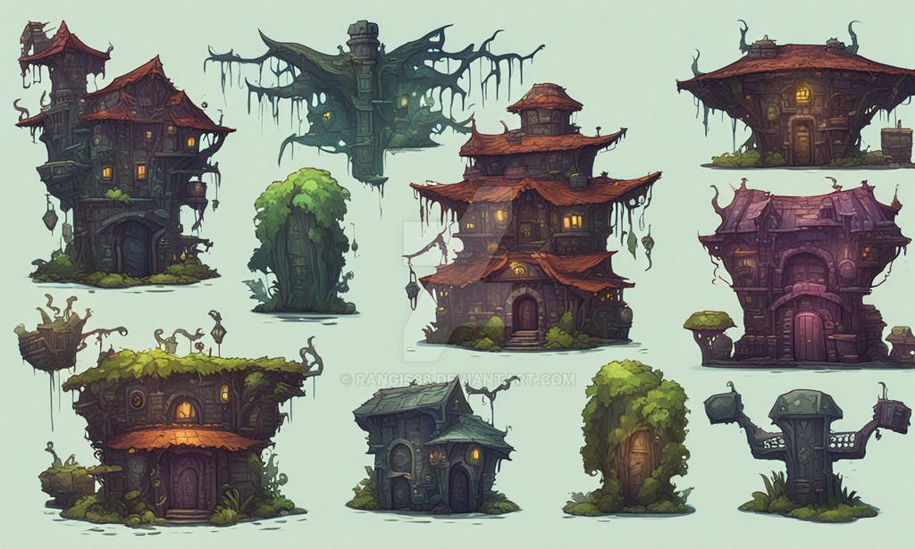 Deviantart Houses Local houses, South Lyvala Valley by Rangis88 on DeviantArt