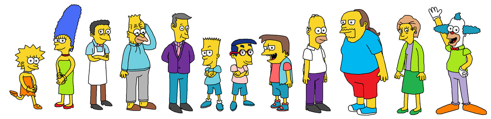 Simpsons Core Characters The Simpsons Characters by MSlash67-Production on DeviantArt