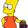 Bart With His Skateboard