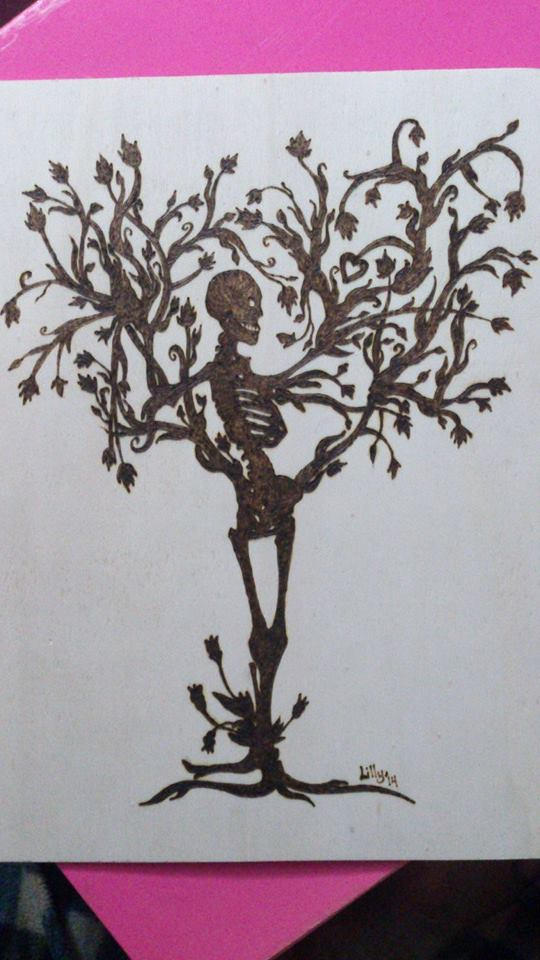 skeleton tree pyrography by snaplilly on DeviantArt