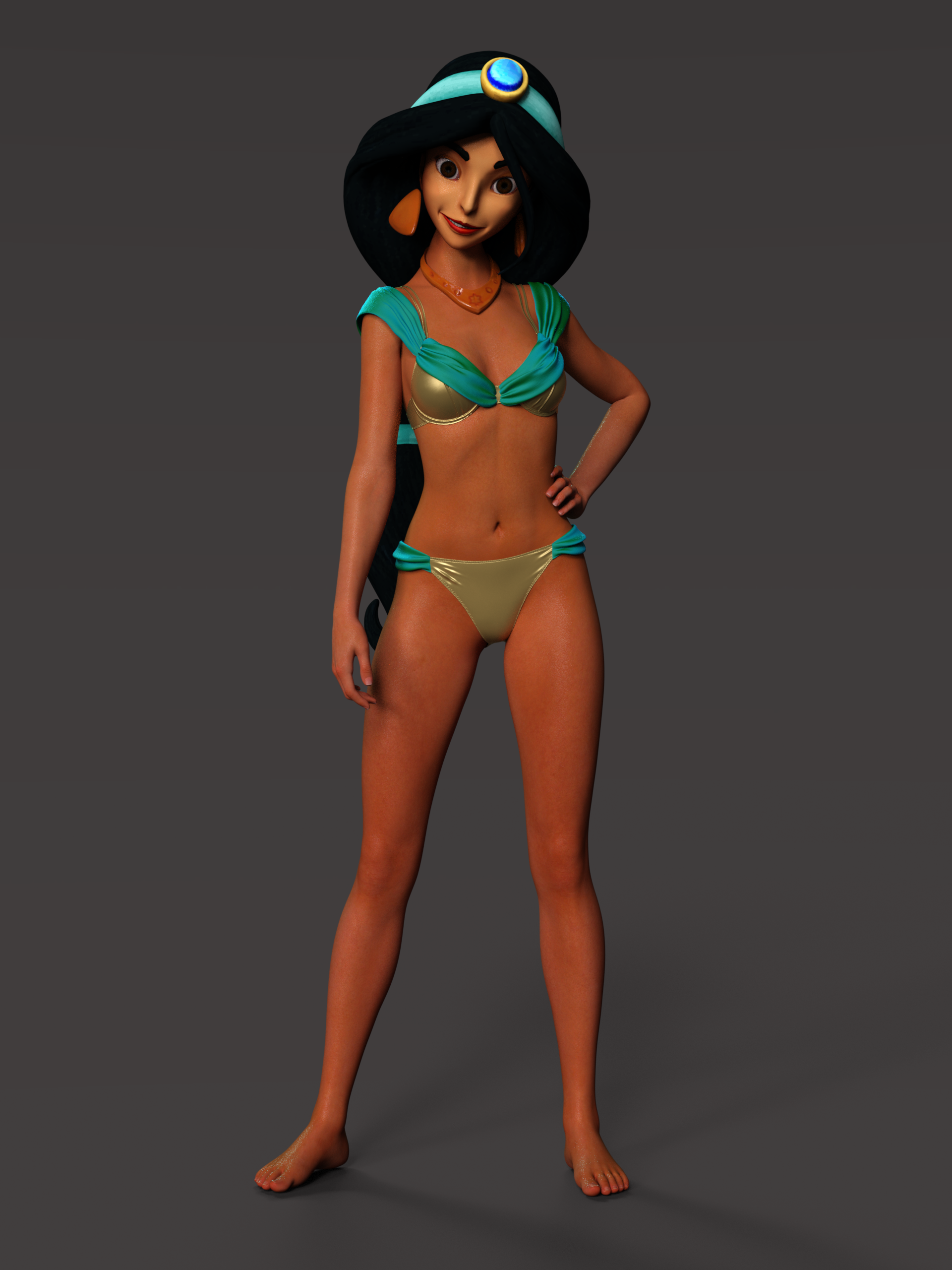 Princess Jasmin Bikini by zeneox on DeviantArt
