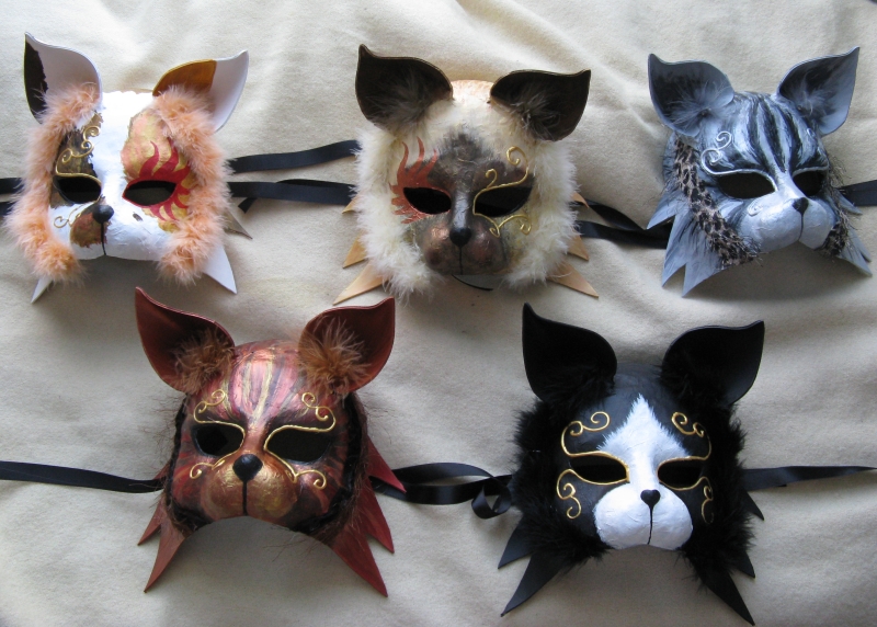 Five Carnival Cat Masks. by xothique on DeviantArt