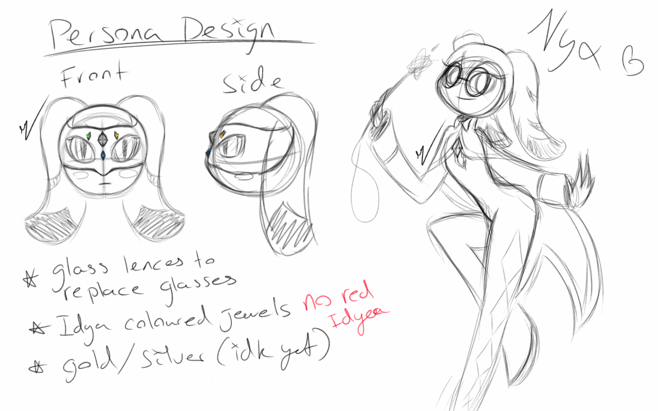 Nyx doodles plus Designing Persona.