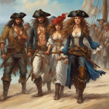 A fiercely elegant female pirate captain.