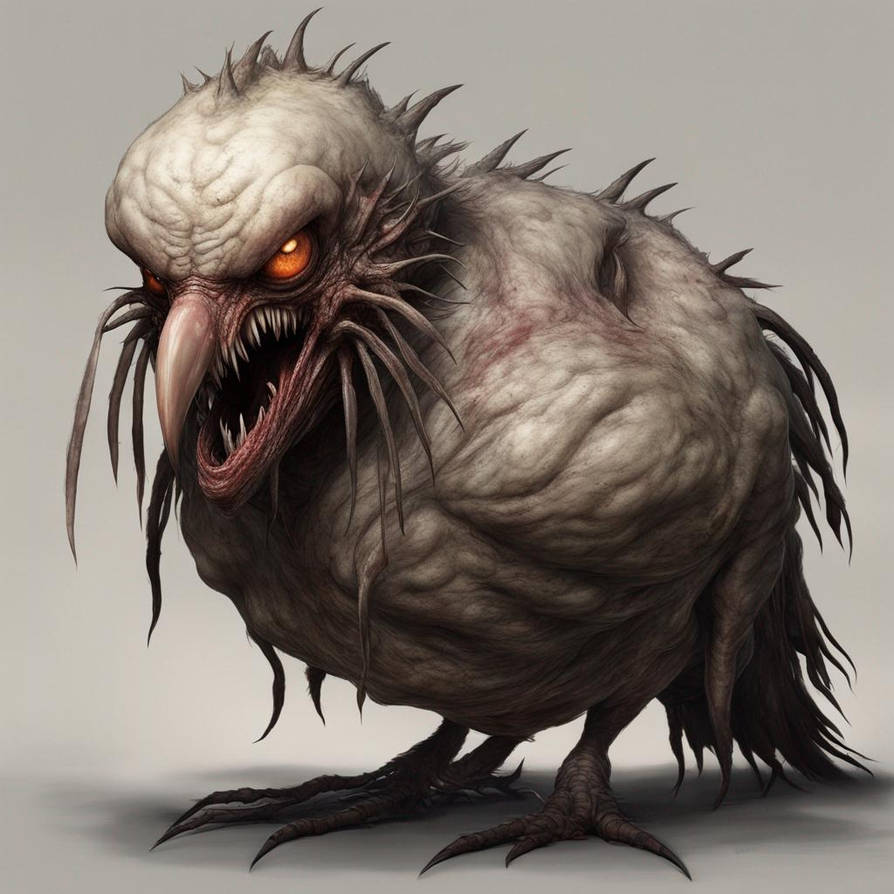 Modified Bird A repulsively mutated bird creature. by msmaldesignsai on DeviantArt
