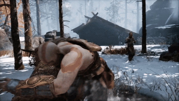 God Of War Stranger Baldur Punched Kratos GIF