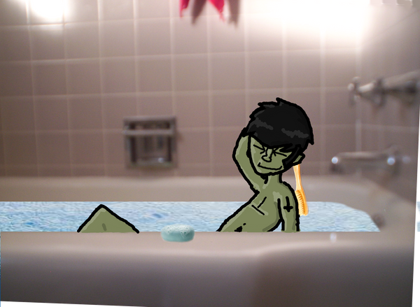 Murdoc is in my bathtub