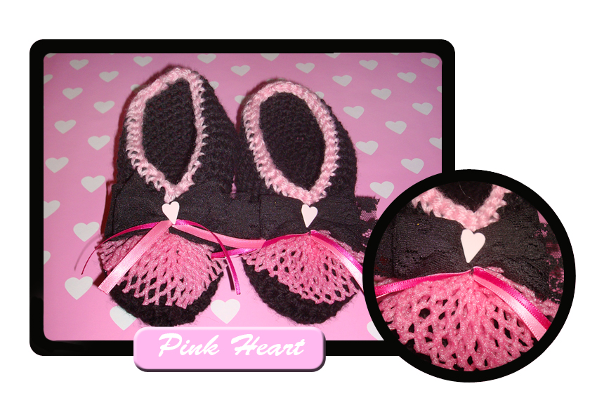 Pink heart slippers