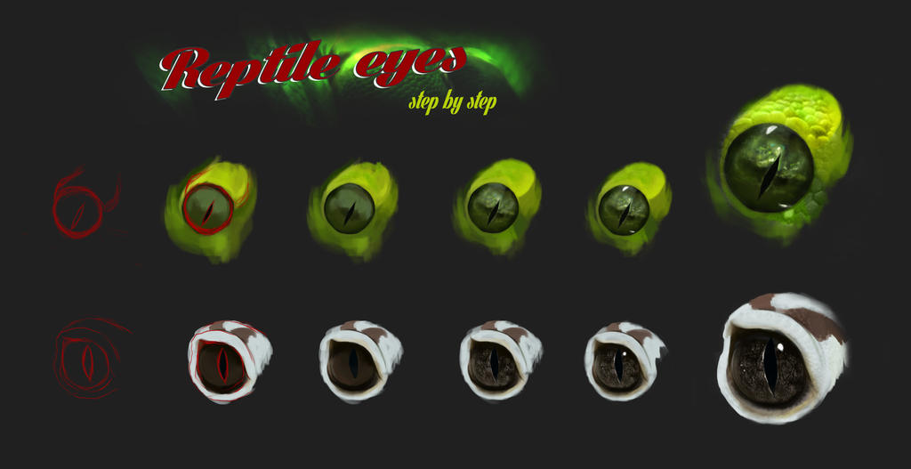 Sandworm Eye Tutorial Reptile eyes - step by step process by camillahaggblom on DeviantArt