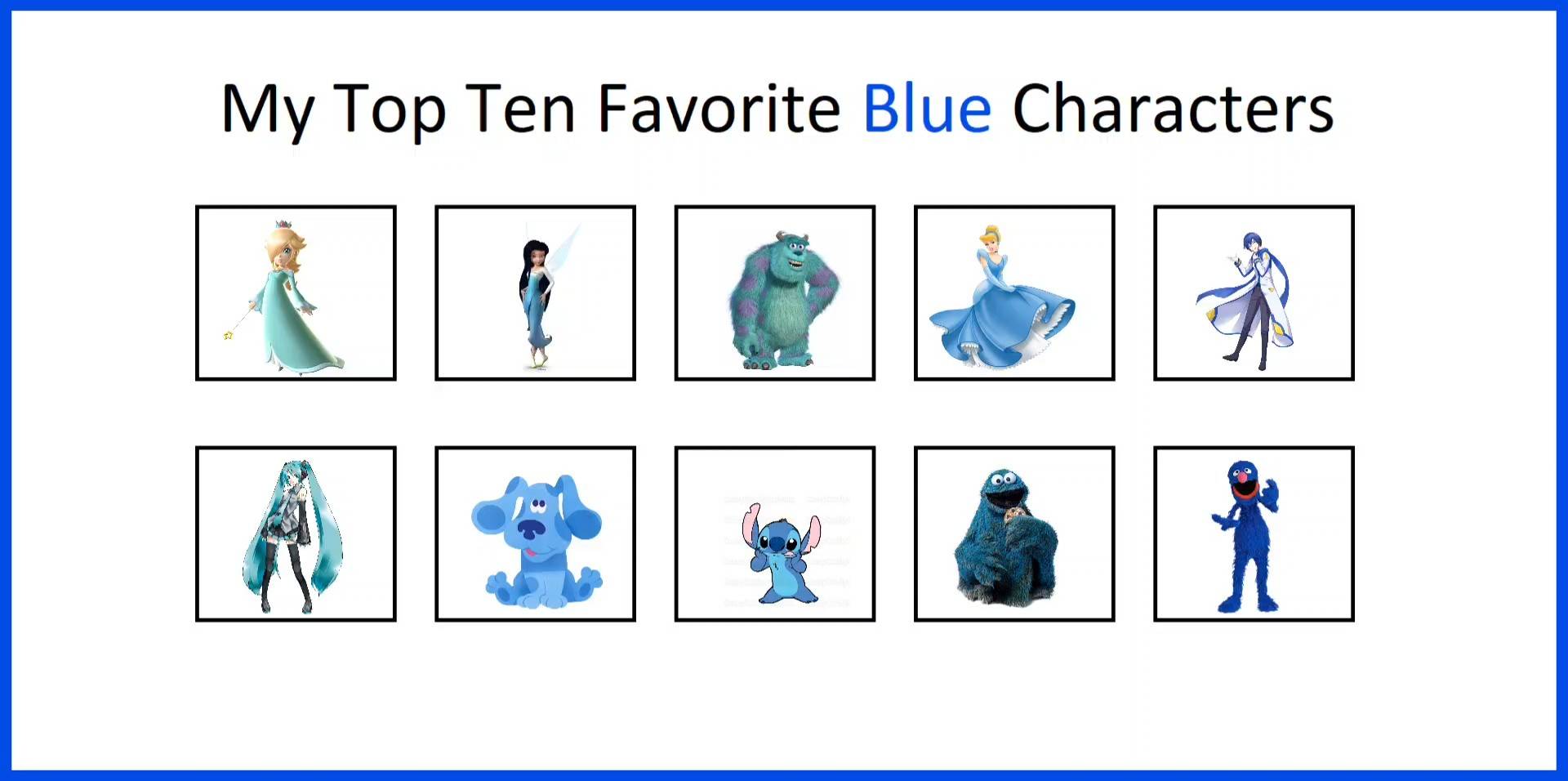 My Favorite Blue Characters by vickivickster2022 on DeviantArt