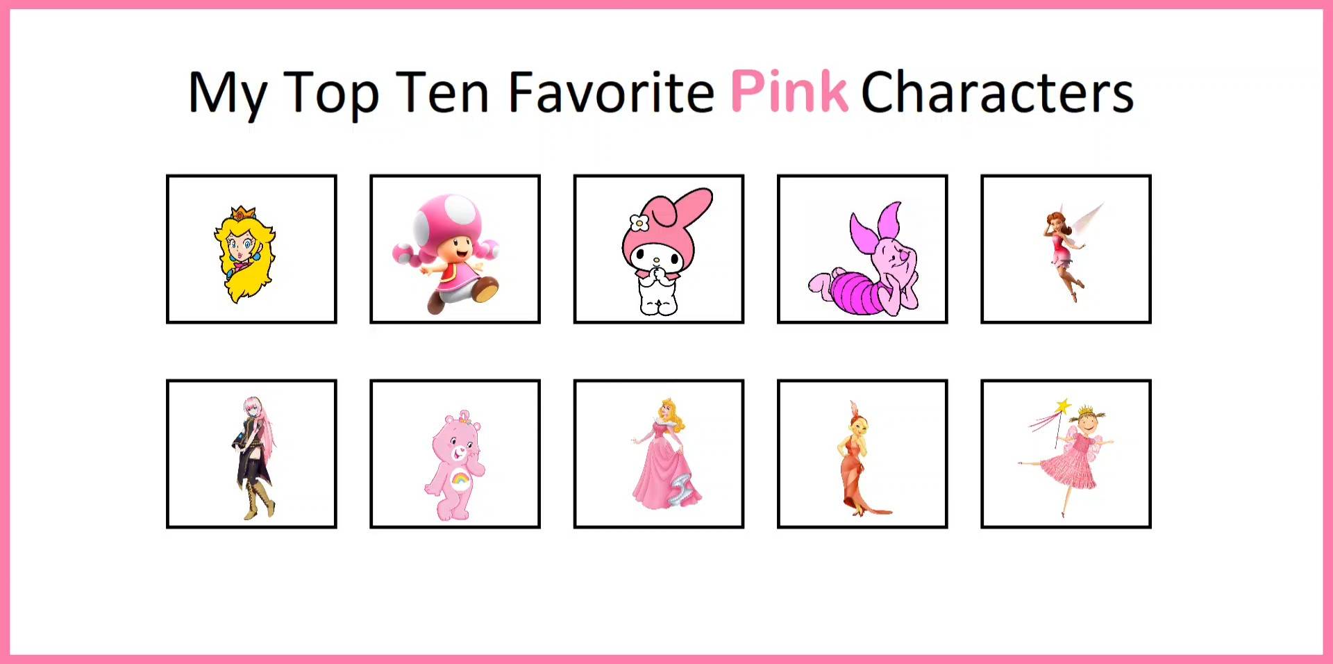 Pink Deviantart My Favorite Pink Characters by vickivickster2022 on DeviantArt