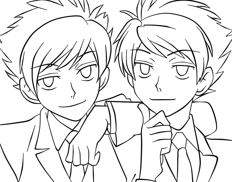 Ohshc Hikaru And Kaoru Lineart By Animemineus On Deviantart
