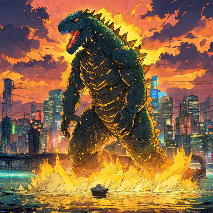 Godzilla Text Yellow Godzilla In Yellow Rises3 by zealotxdrd on DeviantArt