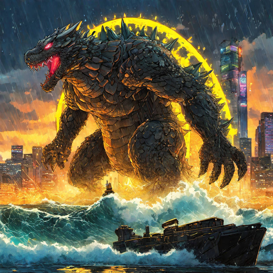 Godzilla Text Yellow Godzilla In Yellow Rises4 by zealotxdrd on DeviantArt