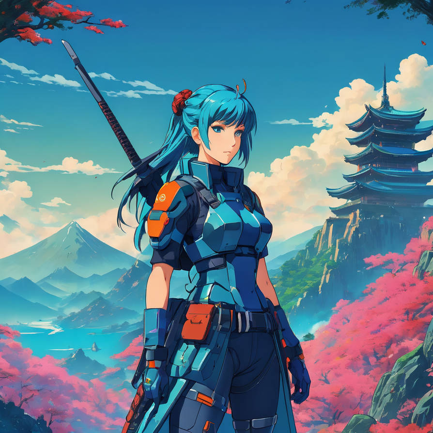 blue Cyborg Ninja girl Of The North5 by zealotxdrd on DeviantArt
