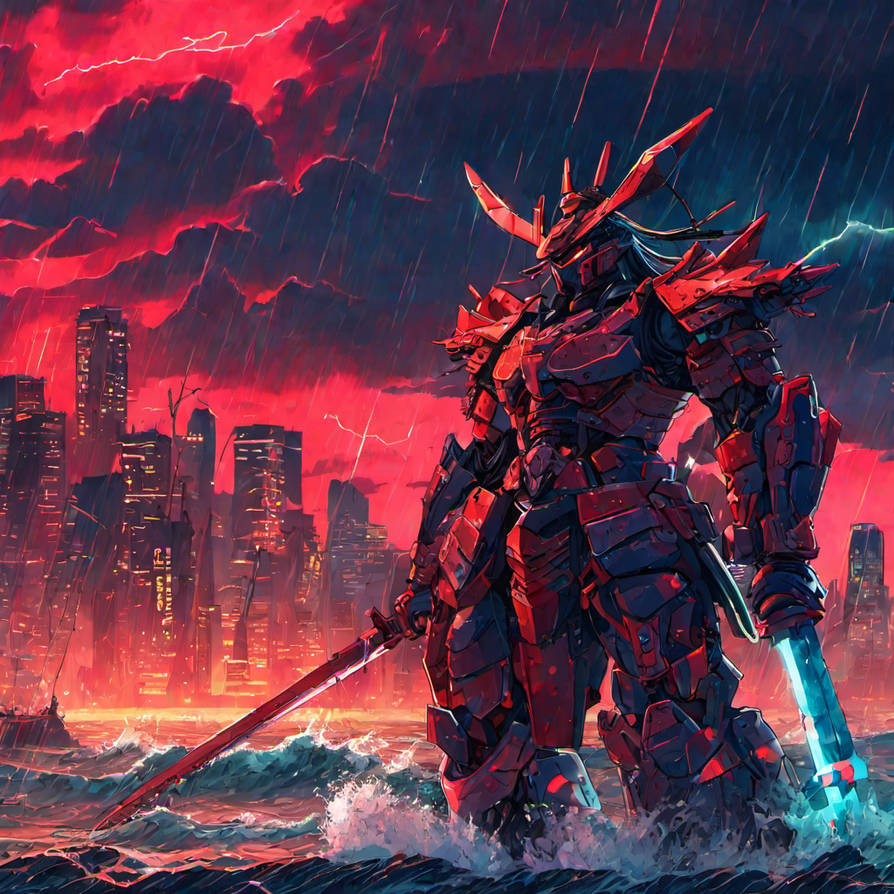 Samurai Mech Front Rear Samurai Mech In Red2 by zealotxdrd on DeviantArt