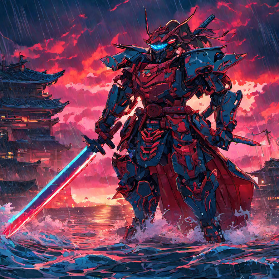 Samurai Mech Front Rear Samurai Mech In Red3 by zealotxdrd on DeviantArt