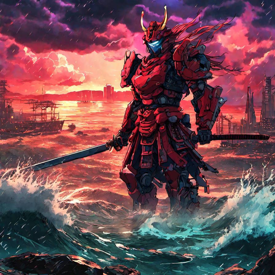 Samurai Mech Front Rear Samurai Mech In Red10 by zealotxdrd on DeviantArt