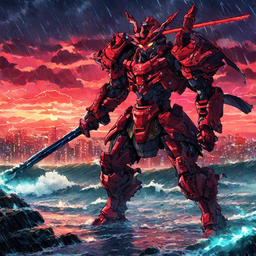Samurai Mech Front Rear Samurai Mech In Red11 by zealotxdrd on DeviantArt