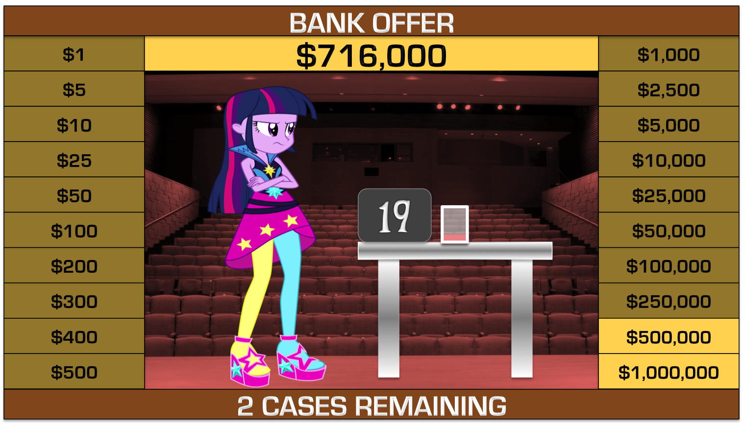 Twilight Sparkle on Deal or No Deal