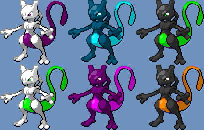 Mewtwo Mutation Mewtwo's Alternate Shiny Variants by MechaSonicSuperFan on DeviantArt