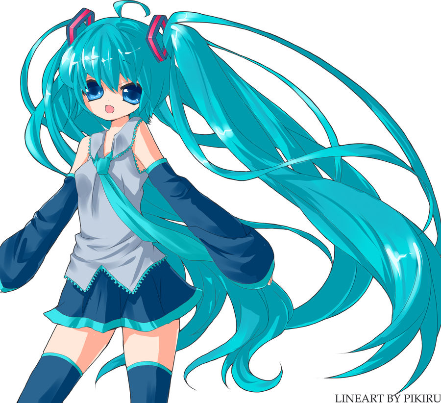 miku colored lineart