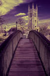 Infrared Bridge to the Church by photographybypixie