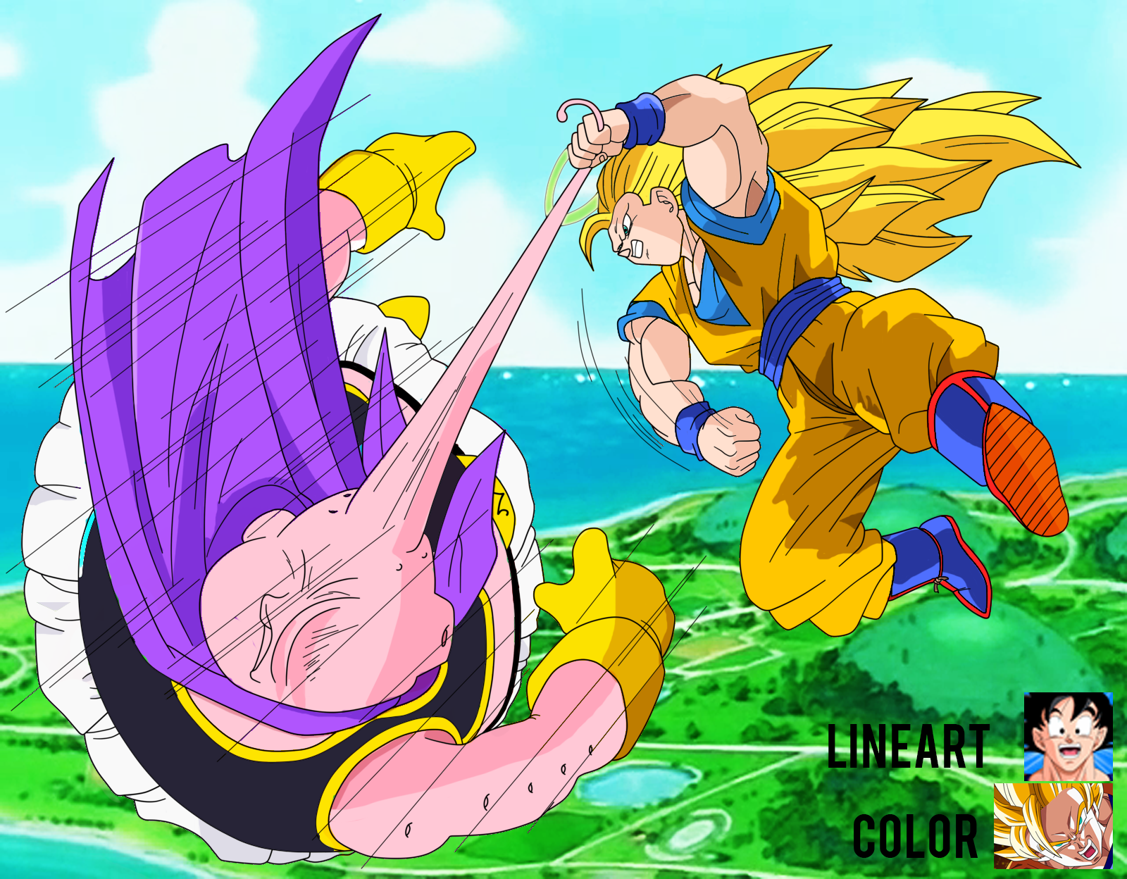 Dragon ball Z Goku vs Majin Boo #dragonball #dragonballz #goku #majinb