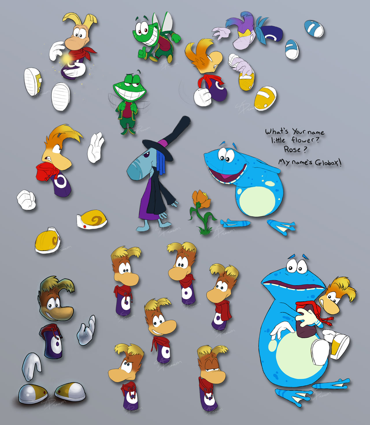 Rayman doodles by AbsoluteDream on DeviantArt