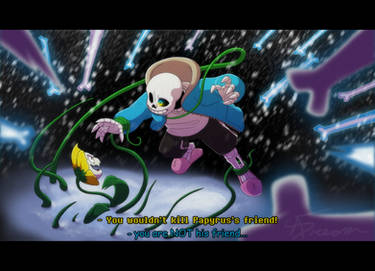 Screenshot:  Flowey vs Sans