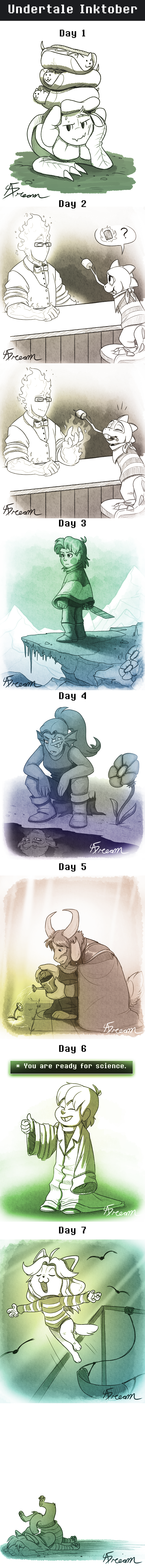 Undertale Inktober: Week 1 by AbsoluteDream