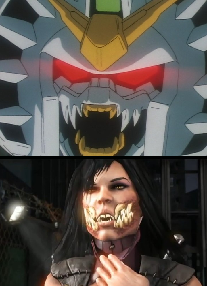 Mileena and Walter gundam's fangs