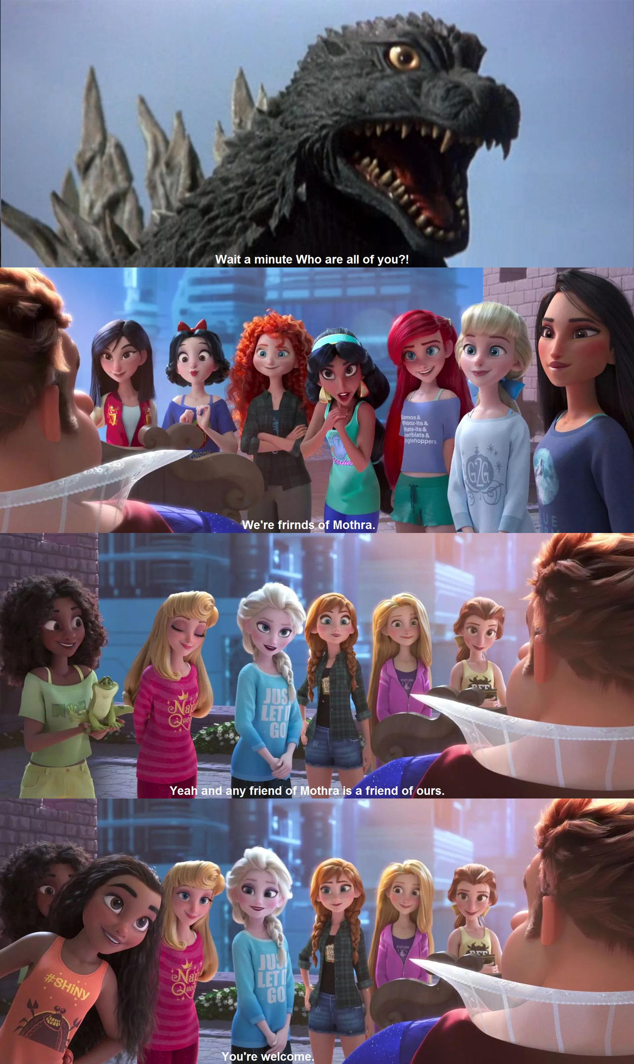 Godzilla Disry Godzilla meets the Disney Princesses by ninjakingofhearts on DeviantArt
